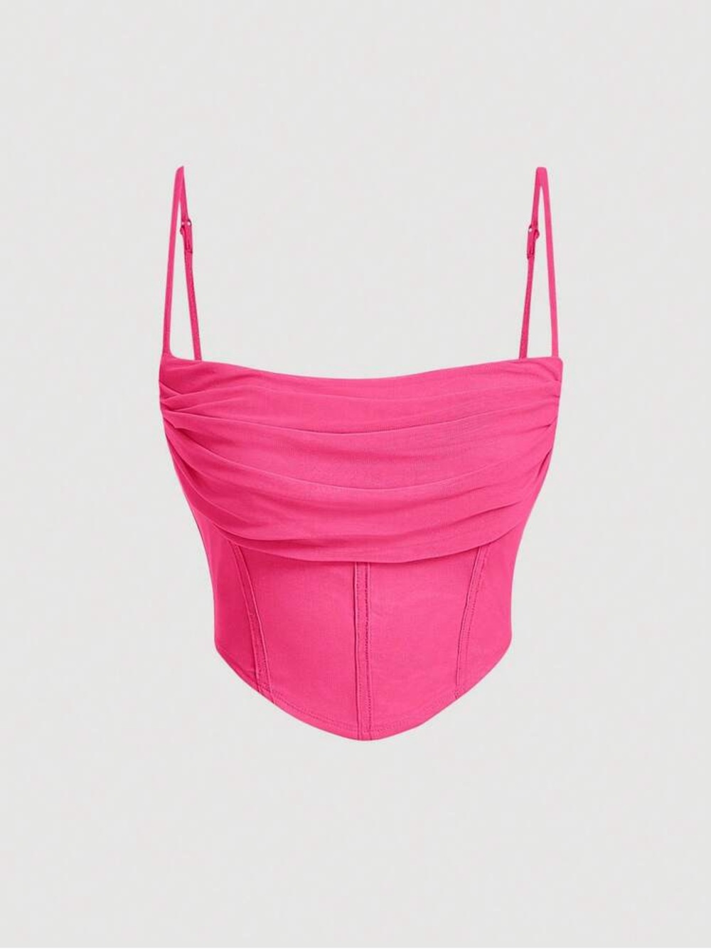 SHEIN Hot Pink Ruched Crop Top